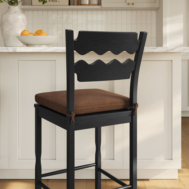 Tabouret de bar Jax, Tabouret de comptoir (hauteur de l'assise : 25,2 p, Siège cacao / cadre noir