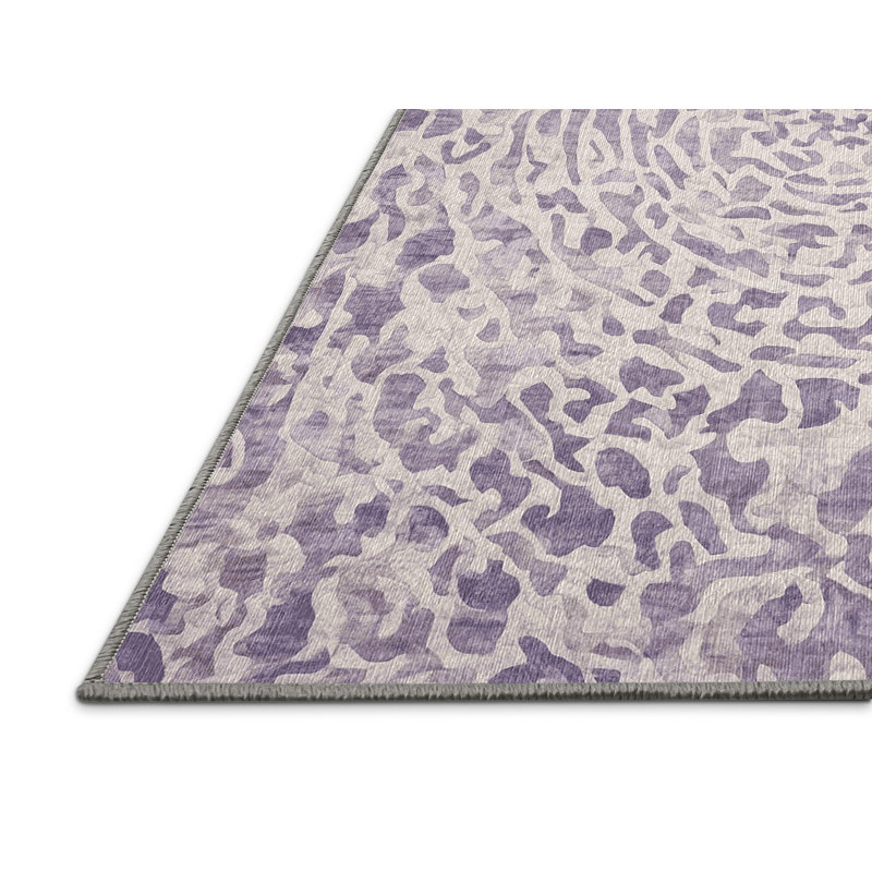 Machine Washable Gray Area Rug, Square 3'