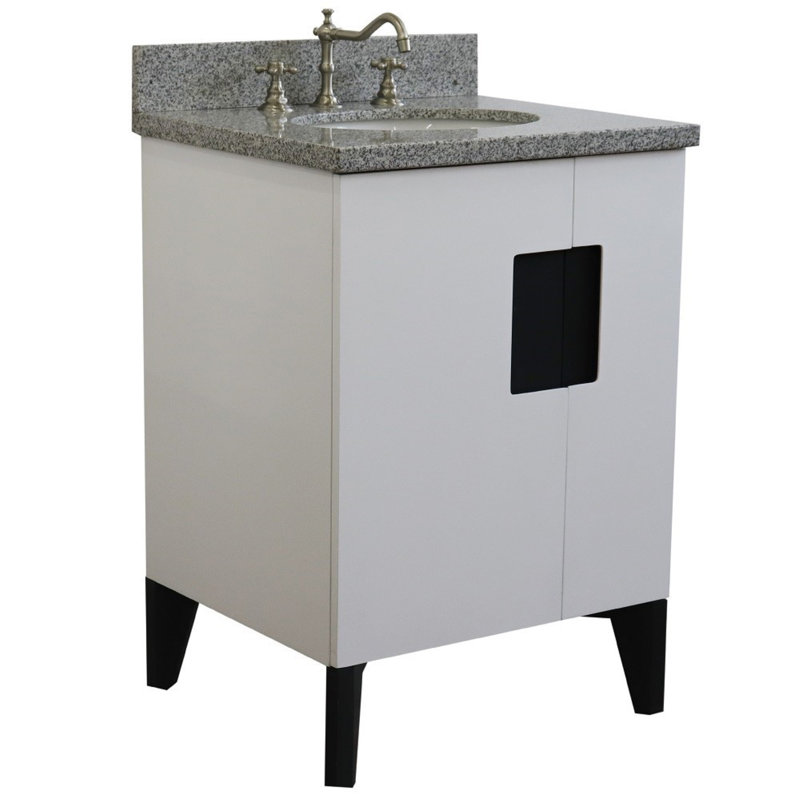 Ensemble de meuble-lavabo simple 25 po, Blanc, Gris clair