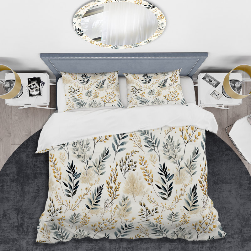 Literie Serene Ferns II, Housse de couette simple + 1 taie décorative stan
