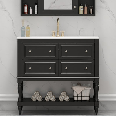 36'' Single Bathroom Vanity With Ceramic Top