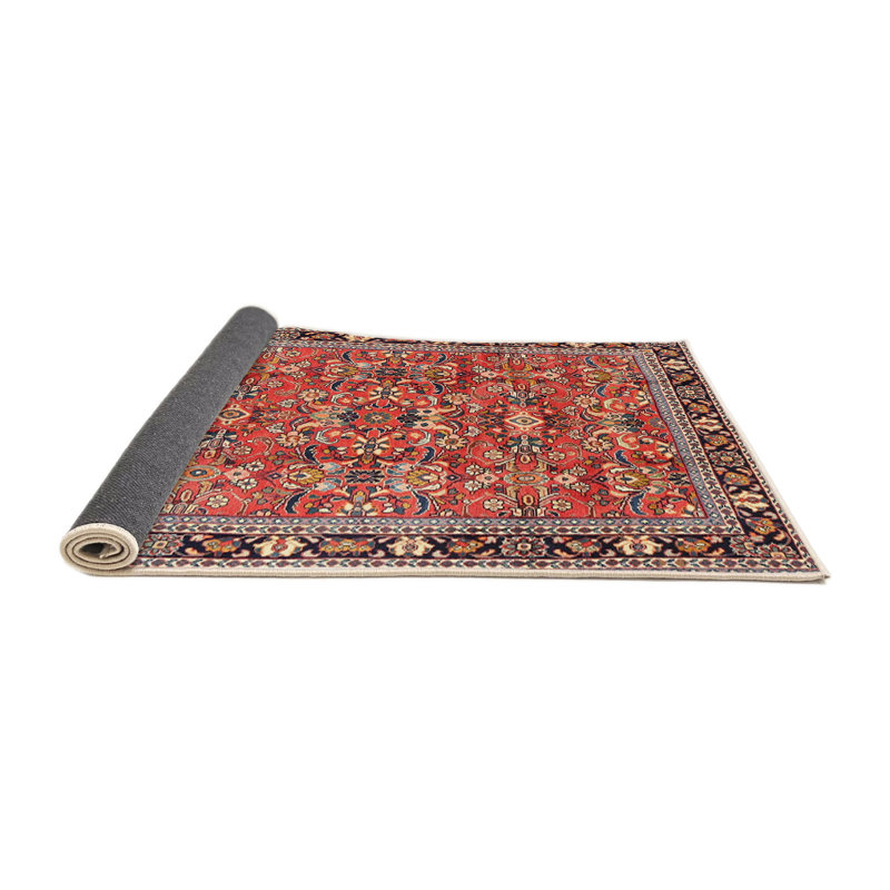 Tapis traditionnel rouge / noir, Rond 4 pi