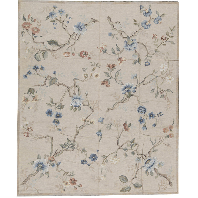Hand-Knotted High-Quality Beige Area Rug