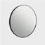 24" large round black round mirror