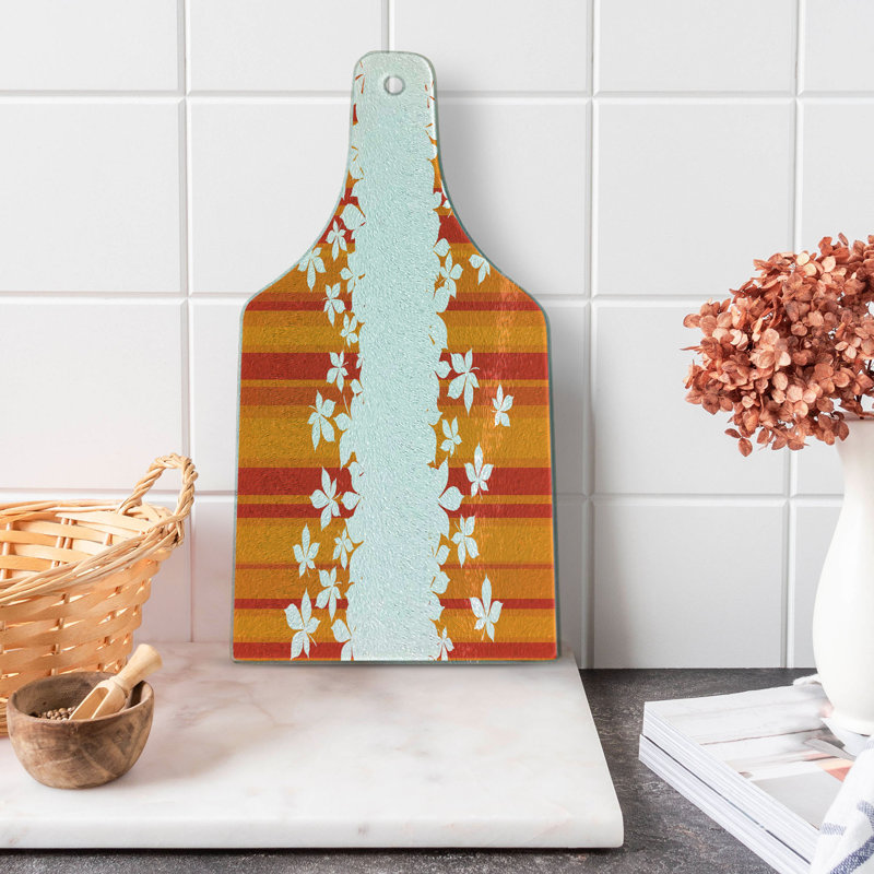 Planche à découper en verre trempé orange Ambesonne
