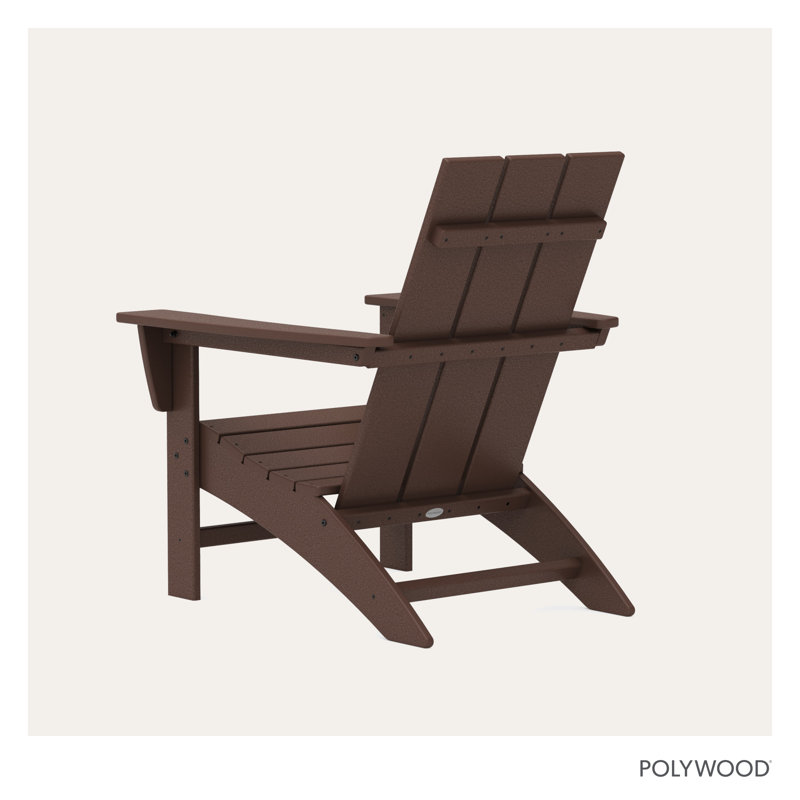 POLYWOOD Modern Adirondack Chair, Mahogany