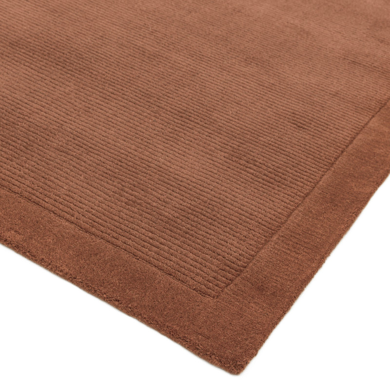 Ned Hand Tufted Wool Terracotta Rug, Rectangle 60 x 120cm