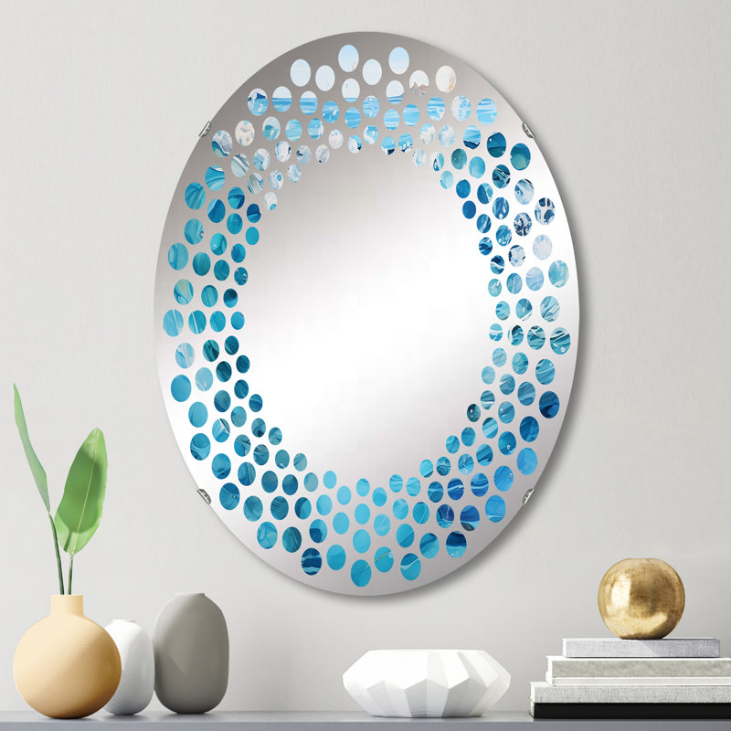 Azure Water Dreams I - Miroir mural à pois MIR105670 O, L 20 po x H 30 po