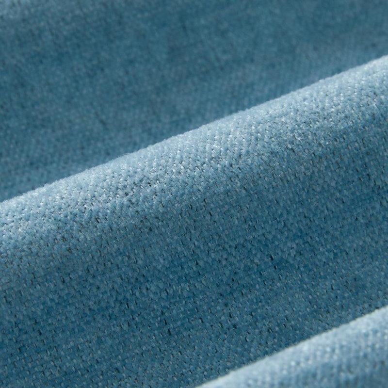 3 Seater Sofa with Ottoman, Light Blue Chenille