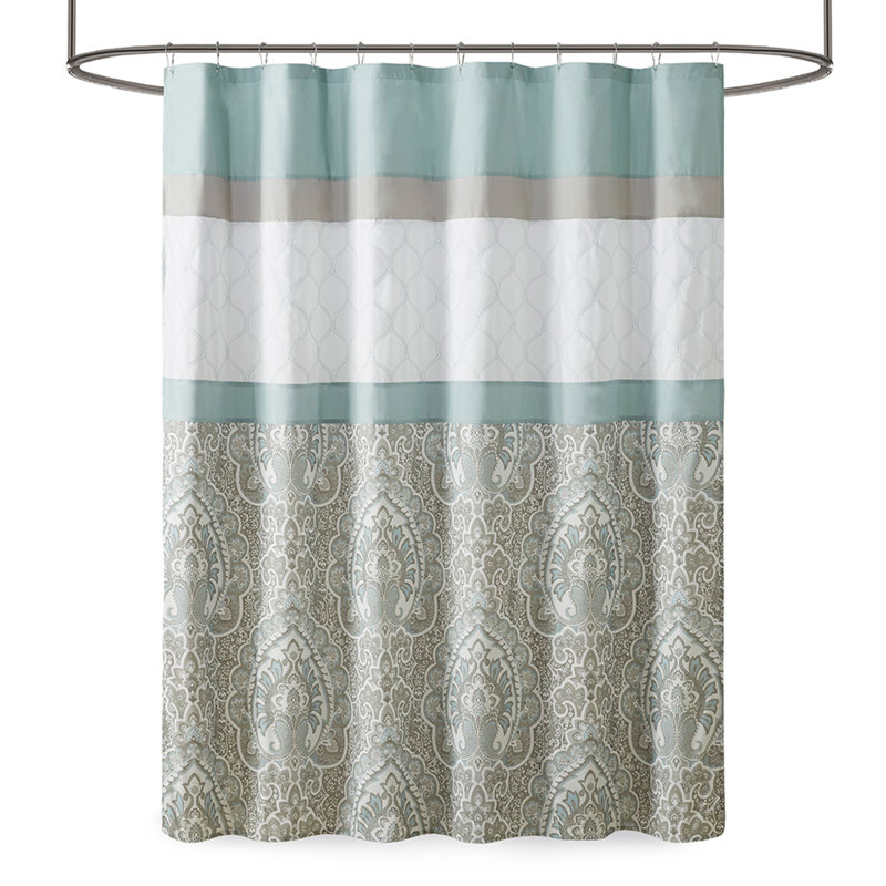 Rideau de douche imprimé et brodé, Écume de mer, écume de mer