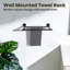 Double barre à serviettes en acier inoxydable SUS 304, porte-serviettes mural pour salle de bain-104901292-104901287