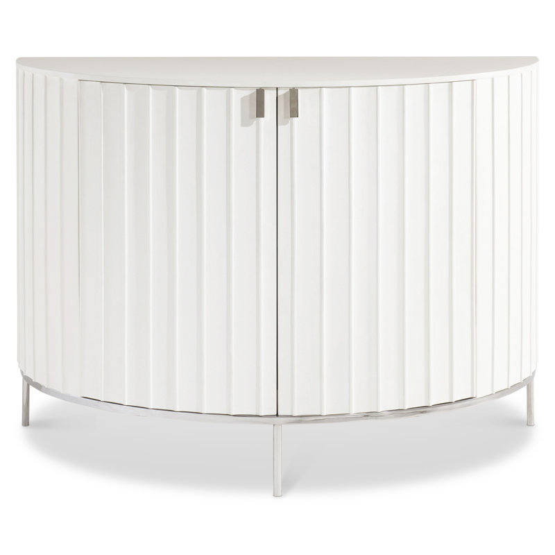 White Adobe Faux Stone Transitional Sideboard