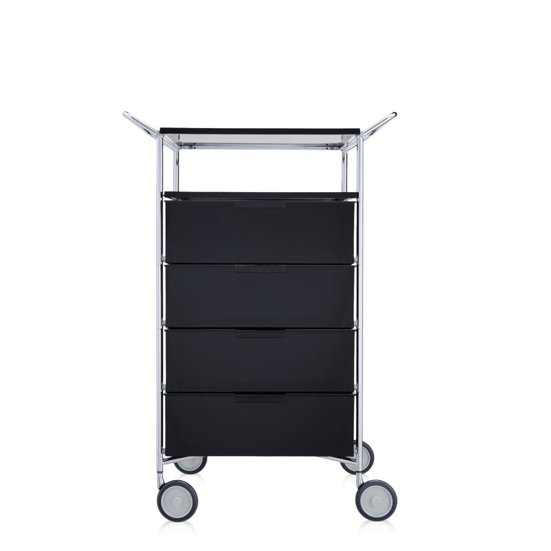 Mobil Storage Drawer, Translucent Ice, 4 Drawers with Open Shelf and Wheels