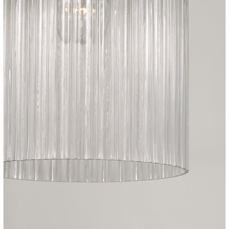 Oil Rubbed Bronze Pendant Light with Beveled Fluted Glass Shade
