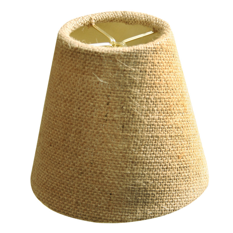 Abat-jour empire en tissu (attache) brun, H 4,5 po x l 5 po x P 5 po