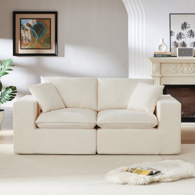 Modern Chenille Cloud Sofa, Freely Combinable, Comfortable To Sit On, Suitable For Modern Living Room Furniture In Homes, Apartments, And Offices