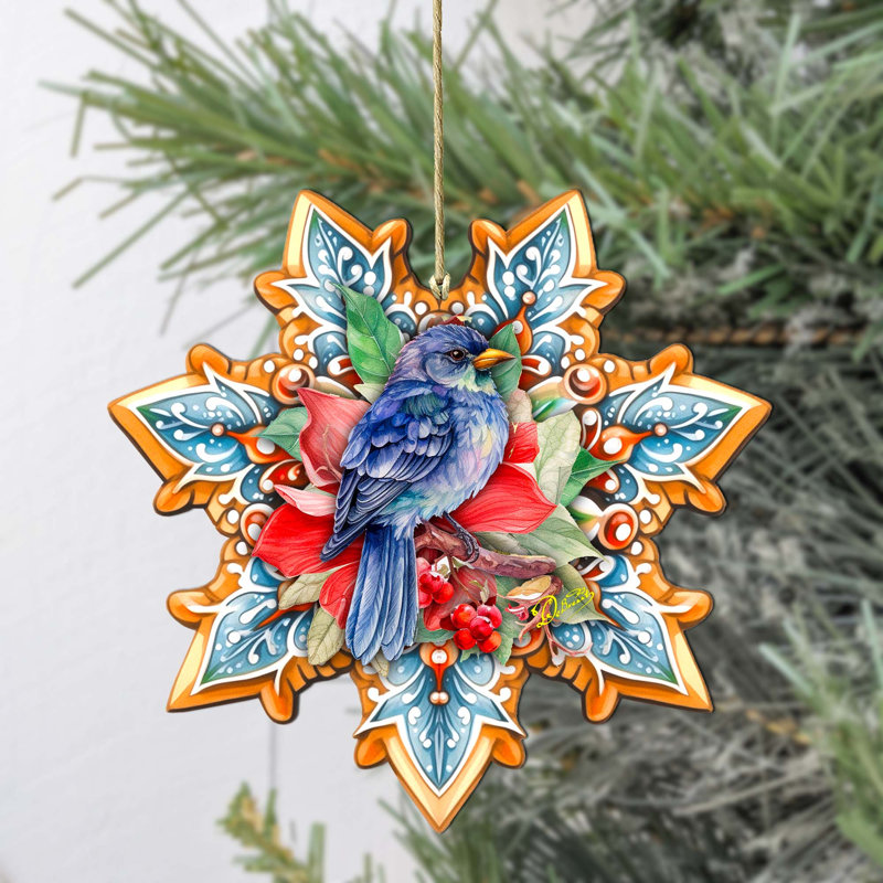 Ornements en bois Blue Bird