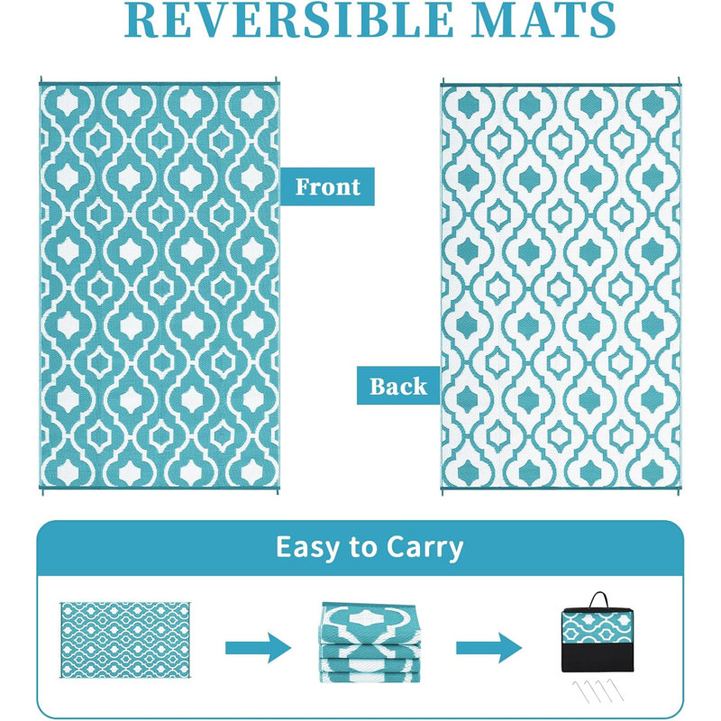 Tapis d'extérieur pour patio, Rectangulaire 8 pi x 10 pi