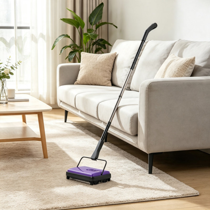 6.7 Inch Manual Carpet Sweeper,Non-Electric Hand Push Floor Sweeper with 300ml Dustbin,Lightweight Pet Hair Remover for Home, Office,Rugs & Hard Floors