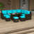Brown Frame/Turquoise Cushion