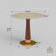 Petite table de conférence moderne en pierre frittée avec base en bois massif-1195624625