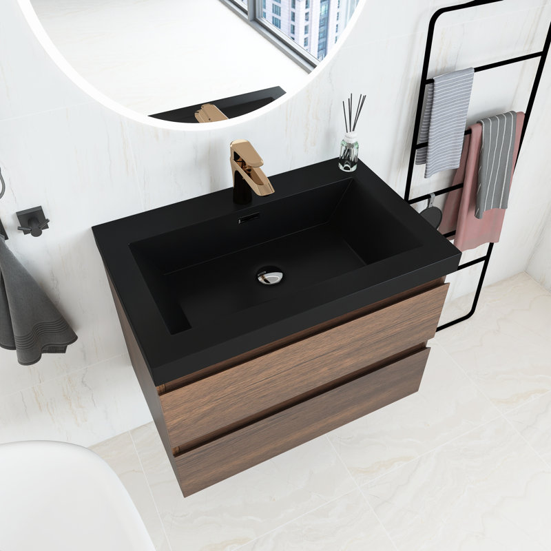 Meuble-lavabo mural simple avec comptoir Frediana