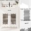 Meuble-lavabo de 31 po avec faux tiroir, verre à rayures verticales et pieds en bois d'hévéa pour un tiroir fonctionnel de 31 po, surface à griffes et fermeture en douceur-431580956