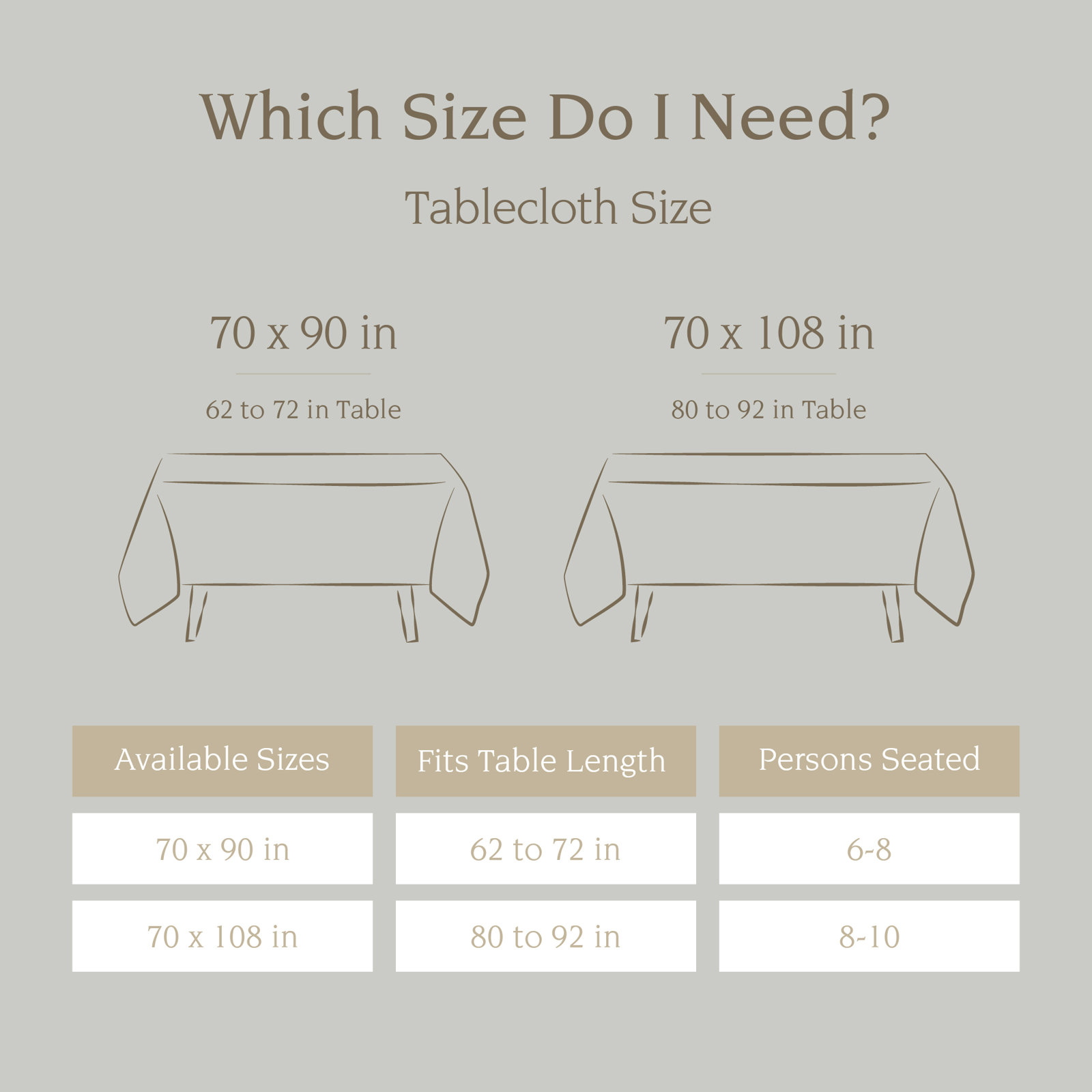 over&back 108" 100% Linen Tablecloth, 70" W x 90" L, Tan