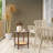 19.7In. Patio Walnut Color Wooden Side Table-537549284
