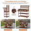 Îlot de cuisine extérieur 62 po avec plateau en acier inoxydable, table de préparation pour barbecue avec 2 tiroirs et tablette de rangement, brun-125764155