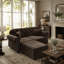 Canapé Chesterfield de 63 po en velours avec garniture cloutée et accoudoirs roulés, canapé de style Mid-Century moderne capitonné avec boutons, brun