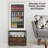 Mini Fridge Stand With Storage And Mobile Drawer Basket In Rustic Brown And Black