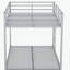 Lit superposé simple au-dessus d'un lit simple en métal, profil bas avec échelle pour des espaces compacts et une sécurité accrue-1497010271-1497010270