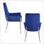 Ensemble de 2 chaises d'appoint rembourrées en velours bleu au fini argenté miroir