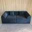 Fauteuil inclinable double en mousse à mémoire de forme bleue avec coussins rectangulaires, convient à la chambre à coucher / chambre d'amis / dortoir