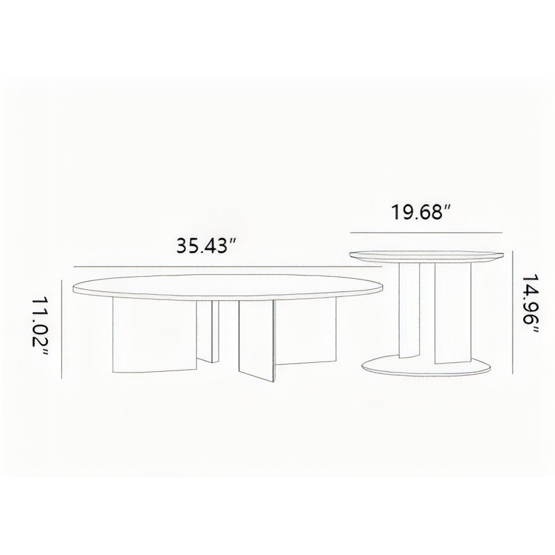 Eudice Round Nesting Coffee Table Set