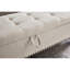 Banc repose-pieds 59 po avec rangement en tissu beige-169924727