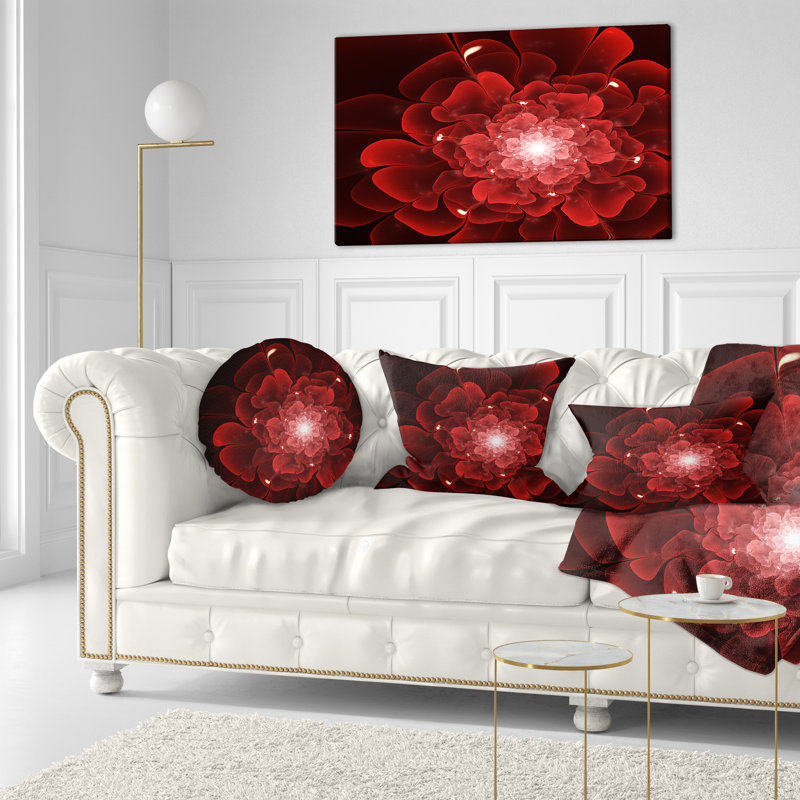 Coussin lombaire à fleur fractale floral