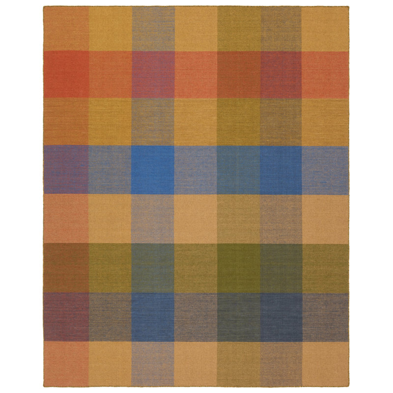 Scenic PLE03 Handmade Striped Multicolor Area Rug, Rectangle 6' x 9'