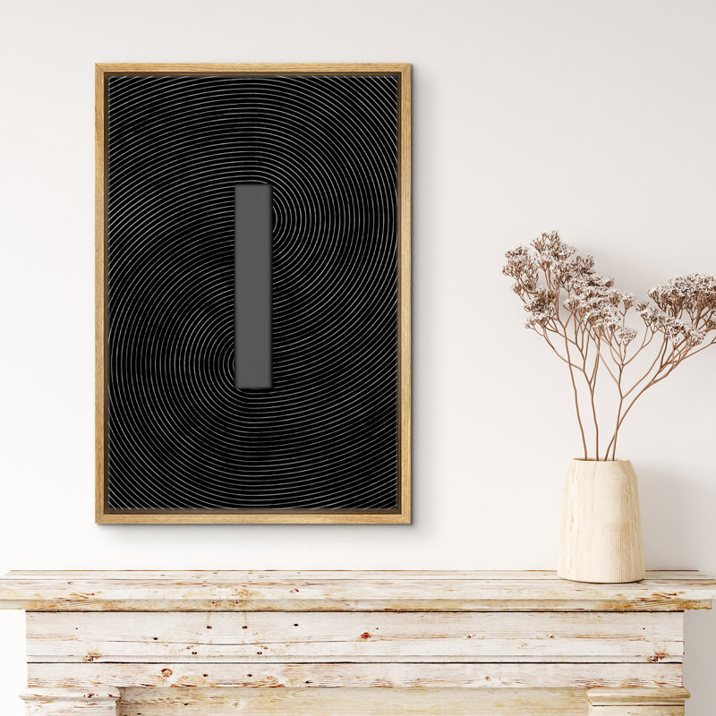 «Geometric Line» géométrique gris noir champ couleur collage abstrait formes minimaliste contemporain nordique décoration murale sur toile