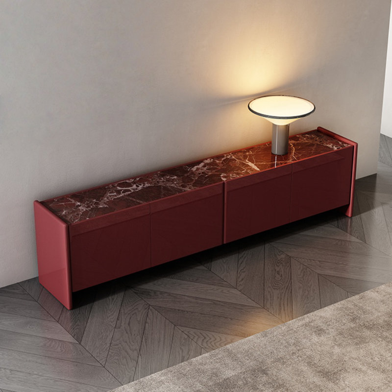 Meuble télé rouge minimaliste et créatif