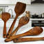 7-Piece Teak Wooden Utensil Set, Handcrafted Cooking Spoons And Spatulas For Nonstick Cookware, Heat-Resistant And Durable For Everyday Use