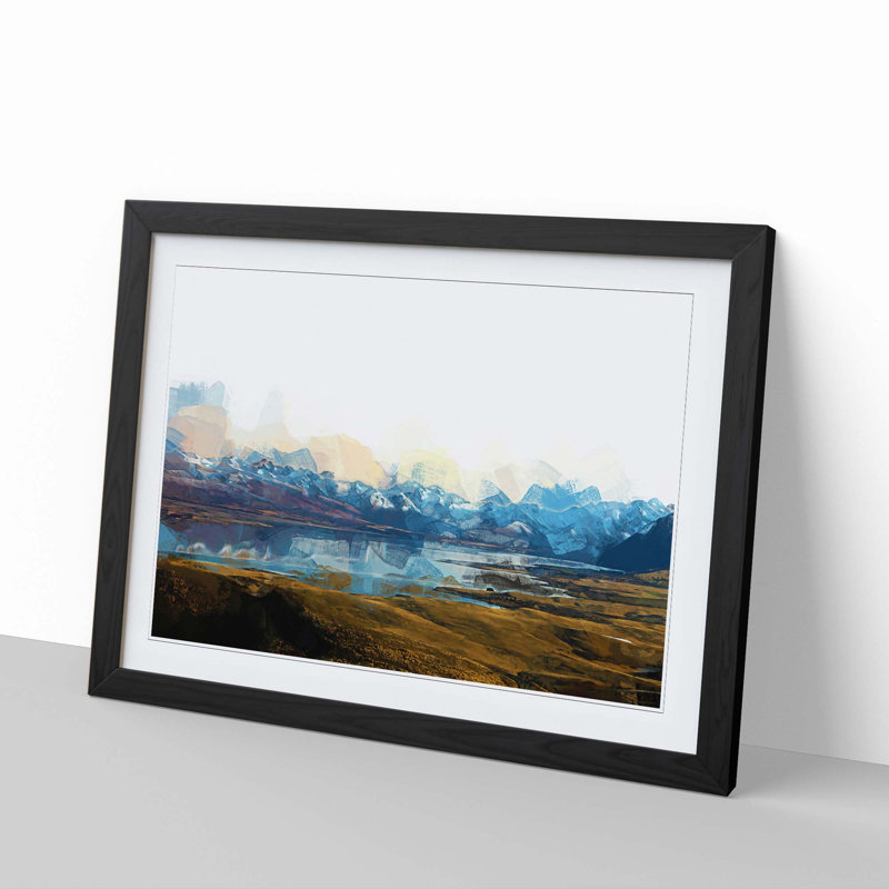 Lake Tekapo in New Zealand in Abstract - Picture Frame Graphic Art Print, 36cm H x 48cm W x 2cm D, Black Framed