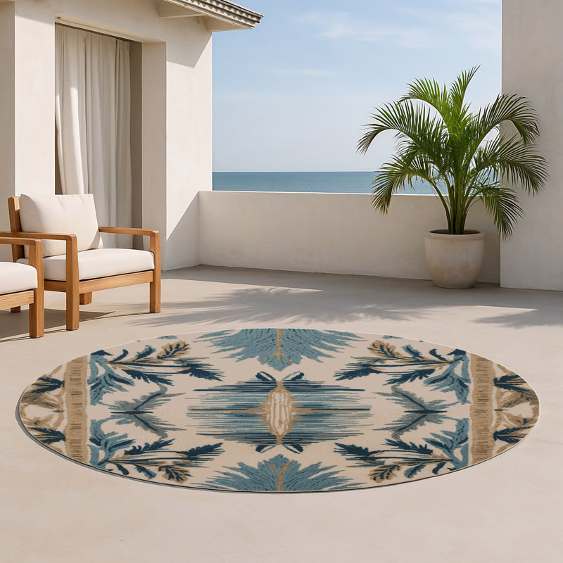 Tapis intérieur et extérieur gris Nature, Rond 5 pi
