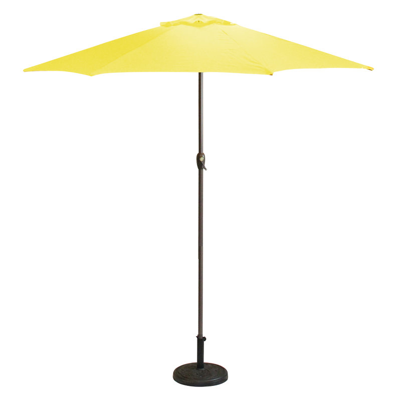 Parasol de marché 8 pi lb international, Jaune souci, Inclinaison à bouton-poussoir