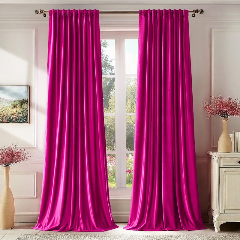 Luxury Velvet Blackout Thermal-Insulated Curtains. Room Darkening 75%-95% Rod Pocket Back Tab Drapes for Living room Bedroom (set of 2)