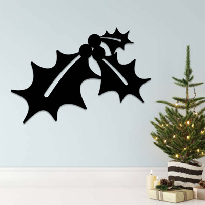 Mistletoe Metal Wall Art - Christmas Holiday Wall Art - Festive Winter Plant Design Sculpture - Modern Farmhouse Style Wall Hanging - Industrial Metal Art - Seasonal Home Decoration - Bold Statement Art Piece