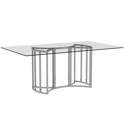 Sophia Rectangular Glass Top with Steel Base Dining Table