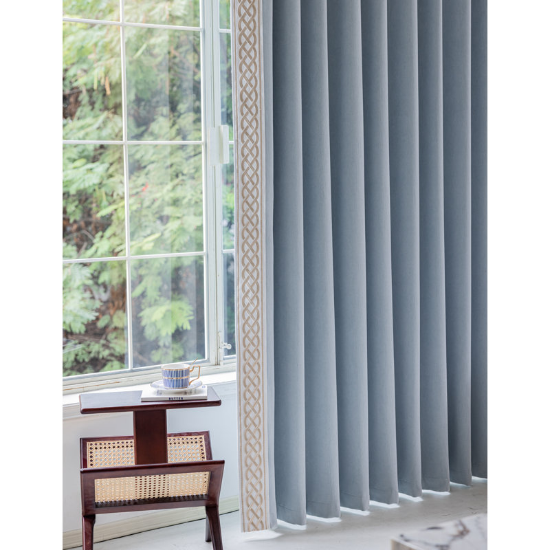 Lilly Room Darkening Pinch Pleat Curtain Pair (Set of 2), Powder Blue, 50" W x 84 "L