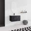 Meuble-lavabo mural flottant 30 po avec lavabo en céramique et porte d'armoire à fermeture en douceur, ensemble KD